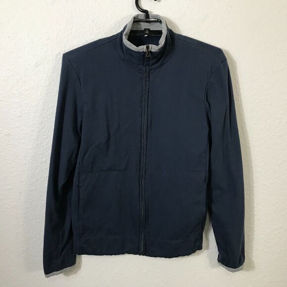 James Perse Jackets & Blazers - Standard James Perse Jacket Women's Size 1 Blue Cotton Zip Long Sleeve